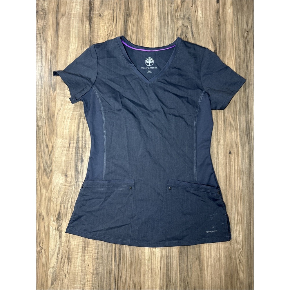 Healing Hands Womens Scrub‎ Top XS Gray